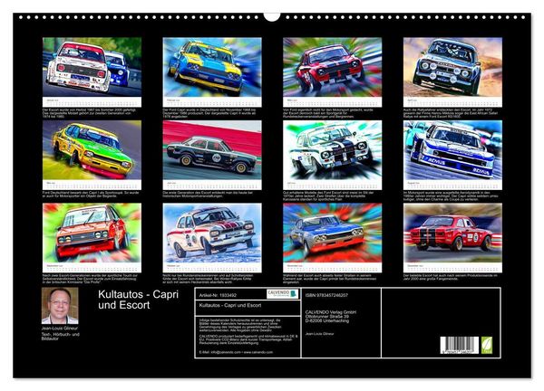 Produktbild: Kultautos - Capri und Escort (Wandkalender 2026 DIN A2 quer), CALVENDO Monatskalender