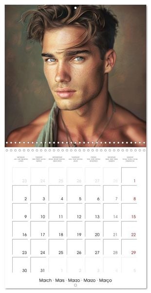 Produktbild: Sous le charme d'hommes sensuels (Calendrier mural carr&eacute; 2026 30x30 cm) Calendrier double avec une page pour vos prises de notes