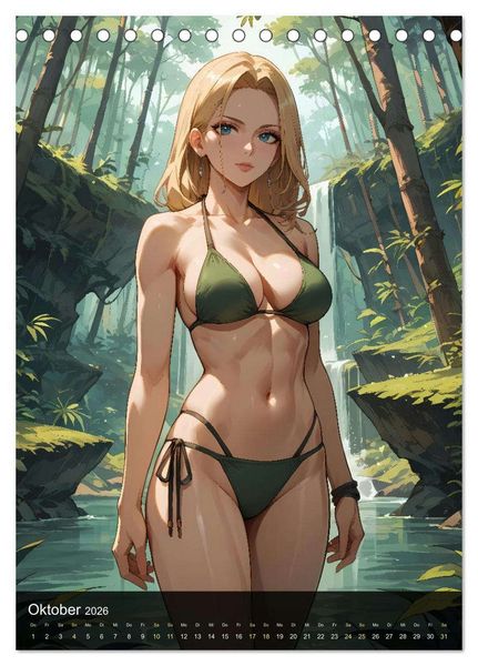 Produktbild: Manga Beauties - 12 Sch&ouml;nheiten im Manga-Stil (Tischkalender 2026 DIN A5 hoch), CALVENDO Monatskalender