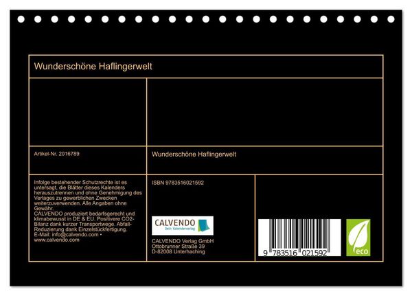 Produktbild: Wundersch&ouml;ne Haflingerwelt (Tischkalender 2026 DIN A5 quer), CALVENDO Monatskalender