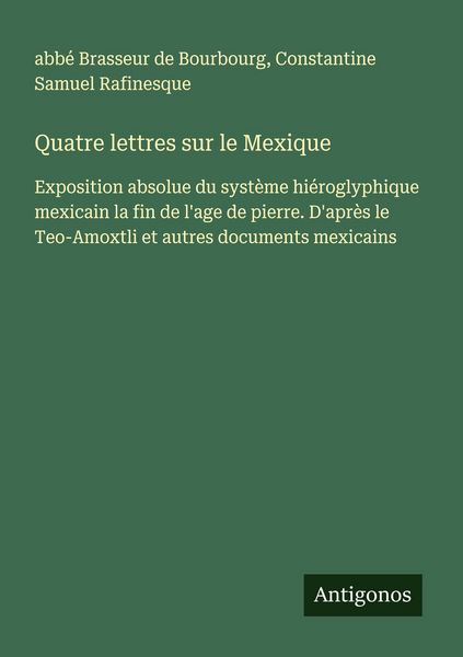 Produktbild: Quatre lettres sur le Mexique