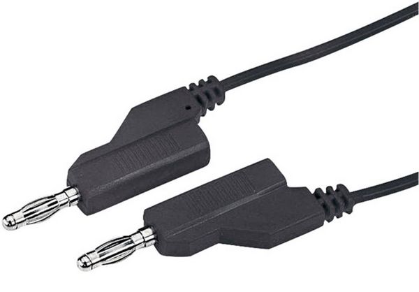 Produktbild: VOLTCRAFT Messleitung Lamellenstecker 4mm Lamellenstecker 4mm 1.00m Schwarz 1St.