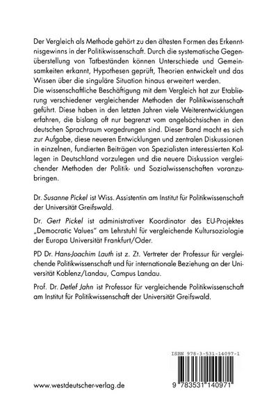 Produktbild: Vergleichende politikwissenschaftliche Methoden