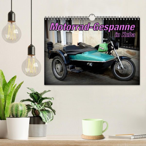 Produktbild: Motorrad-Gespanne in Kuba (Wandkalender 2026 DIN A4 quer), CALVENDO Monatskalender