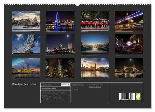 Produktbild: Wundervolles London (hochwertiger Premium Wandkalender 2026 DIN A2 quer), Kunstdruck in Hochglanz
