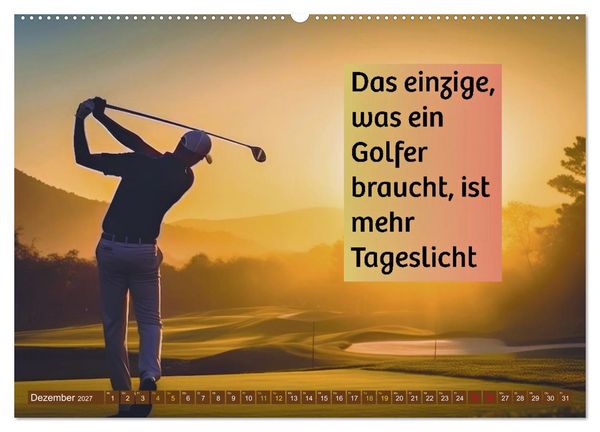 Produktbild: Golf - zwischen Gr&uuml;n und Gedanken (hochwertiger Premium Wandkalender 2027 DIN A2 quer), Kunstdruck in Hochglanz