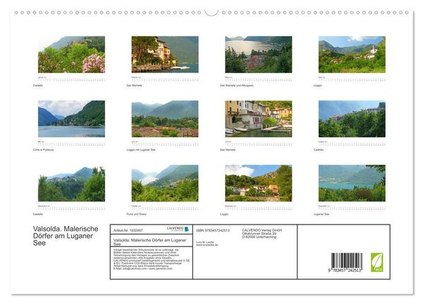 Produktbild: Valsolda. Malerische D&ouml;rfer am Luganer See (hochwertiger Premium Wandkalender 2025 DIN A2 quer), Kunstdruck in Hochglanz