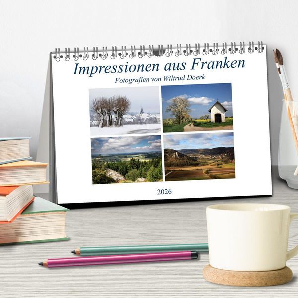 Produktbild: Impressionen aus Franken (Tischkalender 2026 DIN A5 quer), CALVENDO Monatskalender
