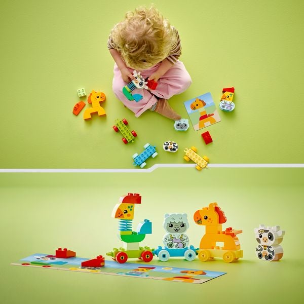 Produktbild: LEGO DUPLO 10412 Tierzug, Spielzeug ab 1 Jahr, Montessori Spielzeug