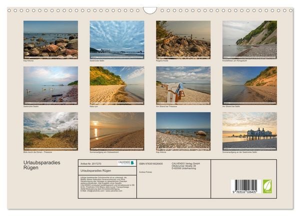 Produktbild: Urlaubsparadies R&uuml;gen (Wandkalender 2026 DIN A3 quer), CALVENDO Monatskalender