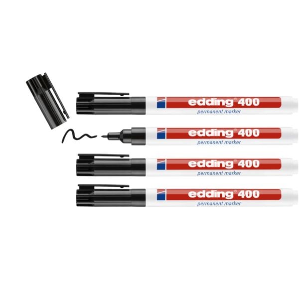 Produktbild: edding 400 Permanentmarker, 1mm, 4er Set schwarz