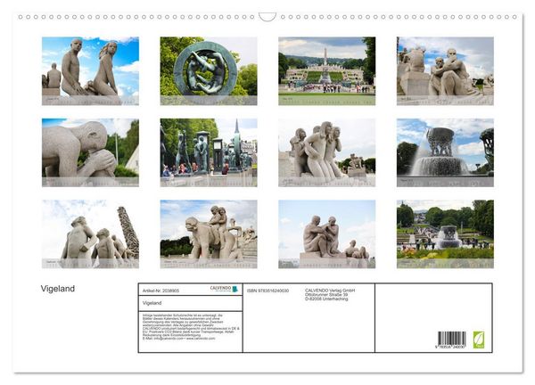 Produktbild: Vigeland (Wandkalender 2026 DIN A2 quer), CALVENDO Monatskalender