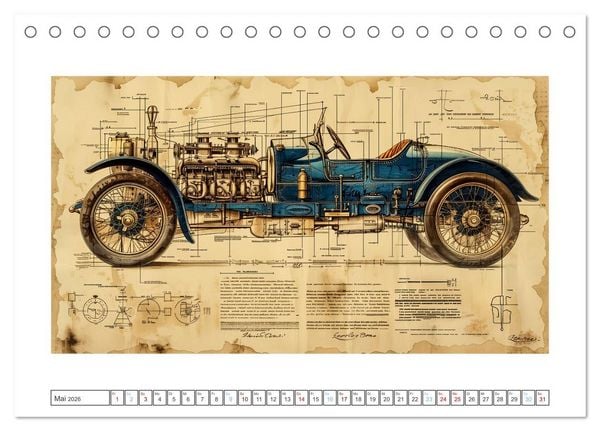 Produktbild: Fantastische Oldtimer (Tischkalender 2026 DIN A5 quer), CALVENDO Monatskalender