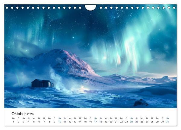 Produktbild: Aurora Borealis - Der Zauber der Nordlichter (Wandkalender 2026 DIN A4 quer), CALVENDO Monatskalender