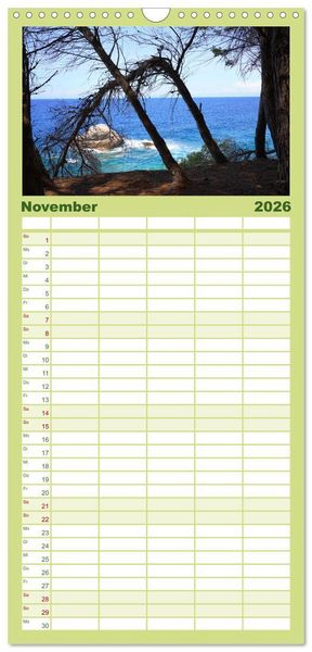 Produktbild: Familienplaner 2026 - Cala Deia - Mallorcas Traumbucht mit 5 Spalten (Wandkalender, 21 x 45 cm) CALVENDO