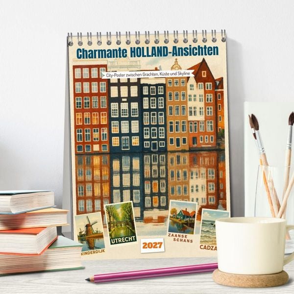 Produktbild: Charmante Holland-Ansichten (Tischkalender 2027 DIN A5 hoch), CALVENDO Monatskalender