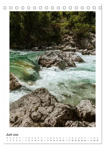 Produktbild: Soca - Sloweniens Smaragdfluss (Tischkalender 2026 DIN A5 hoch), CALVENDO Monatskalender