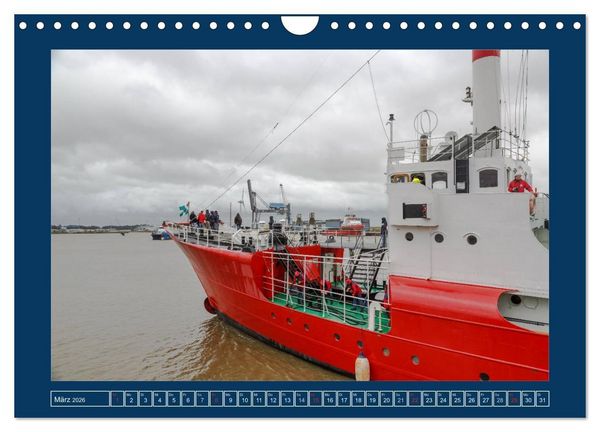 Produktbild: Feuerschiffe - Borkum Riff - Elbe 1 - Deutsche Bucht (Wandkalender 2026 DIN A4 quer), CALVENDO Monatskalender
