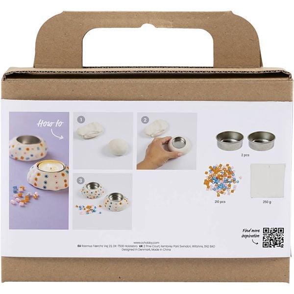 Produktbild: Creativ Company Mini Kreativ Set Modellieren, Kerzenhalter, Wei&szlig;