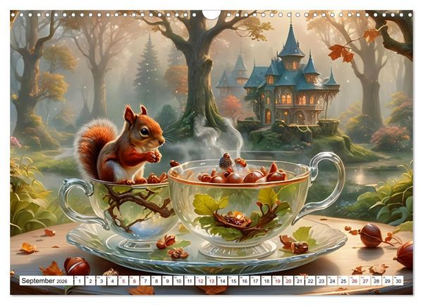 Produktbild: Tierische Tee-Parade (Wandkalender 2026 DIN A3 quer), CALVENDO Monatskalender