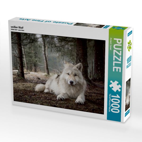 Produktbild: CALVENDO Puzzle wei&szlig;er Wolf | 1000 Teile Lege-Gr&ouml;&szlig;e 64 &times; 48 cm Foto-Puzzle f&uuml;r gl&uuml;ckliche Stunden
