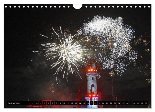 Produktbild: Warnem&uuml;nde und Rostock, Perlen an der Ostsee (Wandkalender 2026 DIN A4 quer), CALVENDO Monatskalender