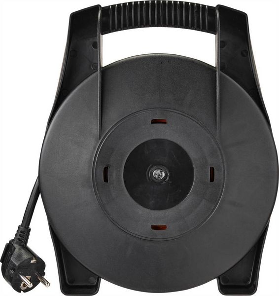 Produktbild: Sygonix SY-4928908 Kabeltrommel 10m Schwarz Schutzkontakt-Stecker