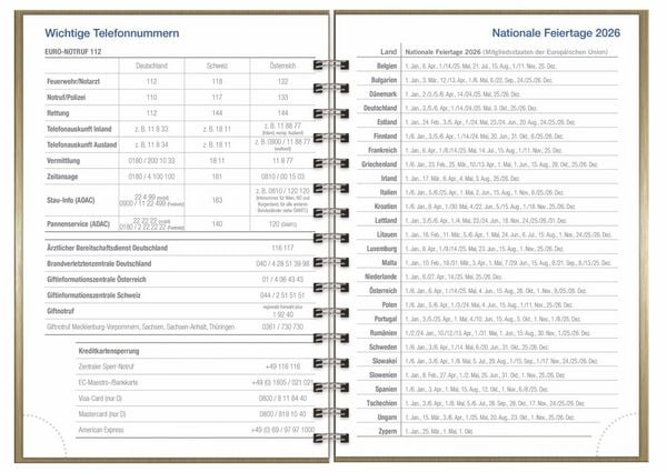 Produktbild: Wochen-Cheftimer A5, Alu gold 2027