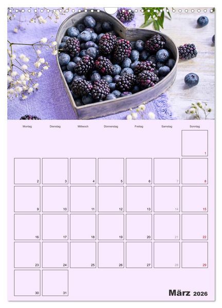 Produktbild: Obst Kalender - GESUND DURCH DAS JAHR (Wandkalender 2026 DIN A3 hoch), CALVENDO Monatskalender