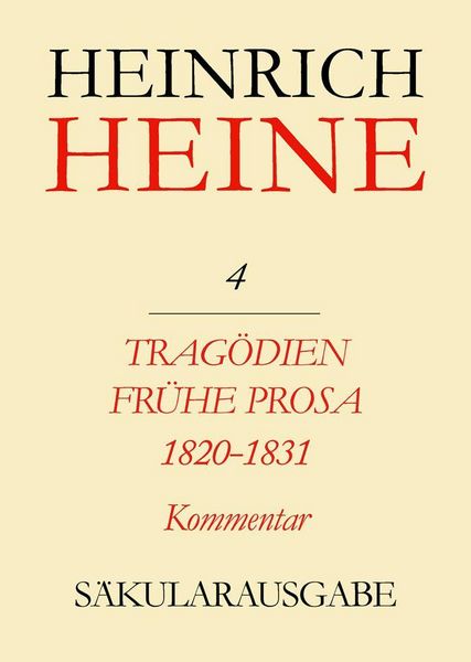 Produktbild: Trag&ouml;dien. Fr&uuml;he Prosa 1820-1831. Kommentar