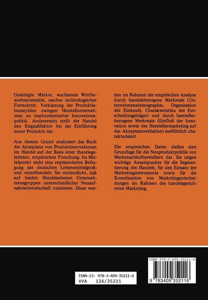 Produktbild: Die Akzeptanz von Neuprodukten im Handel