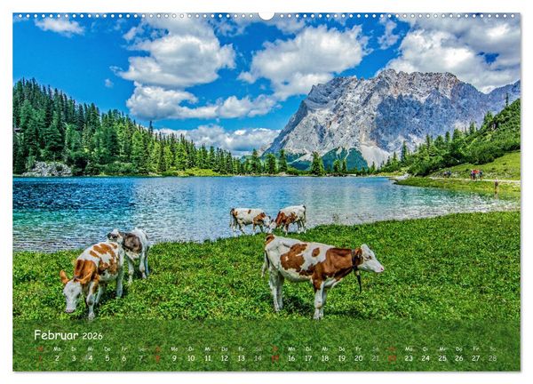 Produktbild: Naturparadies Zugspitzarena (hochwertiger Premium Wandkalender 2026 DIN A2 quer), Kunstdruck in Hochglanz