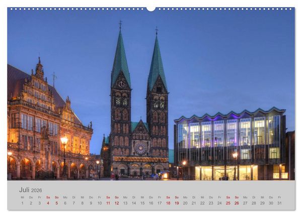 Produktbild: Hansestadt Bremen (hochwertiger Premium Wandkalender 2026 DIN A2 quer), Kunstdruck in Hochglanz