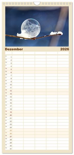 Produktbild: Familienplaner 2026 - Mein Sehnsuchtsort, die Natur mit 5 Spalten (Wandkalender, 21 x 45 cm) CALVENDO