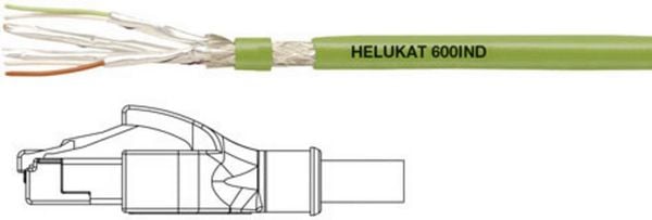 Produktbild: HELU 806623 RJ45 Patchkabel CAT 6a S/FTP 10.00 m Gr&uuml;n PUR-Mantel, Geflechtschirm, Folienschirm, flexibler Innenleiter 1 St.