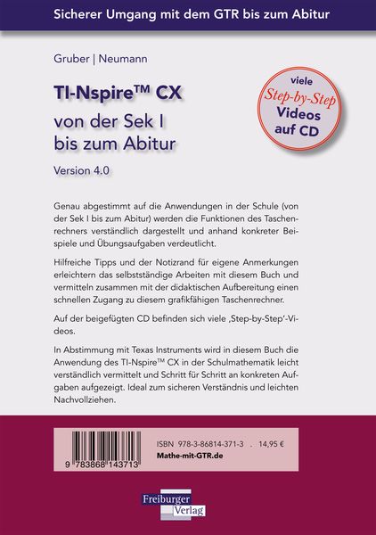 Produktbild: TI-Nspire CX von der Sek I bis zum Abitur Version 4.0 mit CD-ROM