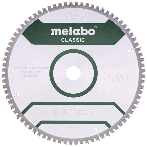 Produktbild: Metabo MULTI CUT CLASSIC 628286000 Kreiss&auml;geblatt 305 x 30 x 2.2mm Z&auml;hneanzahl: 80 1St.