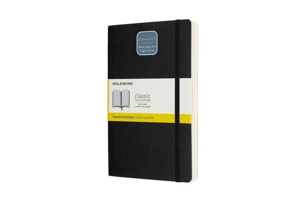 Produktbild: Moleskine Notizbuch Large/A5, Kariert, Erweiterte Seitenanzahl, Schwarz