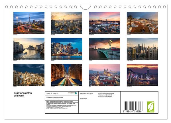 Produktbild: Stadtansichten Weltweit (Wandkalender 2026 DIN A4 quer), CALVENDO Monatskalender