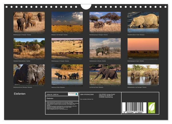 Produktbild: Elefanten (Wandkalender 2027 DIN A4 quer), CALVENDO Monatskalender