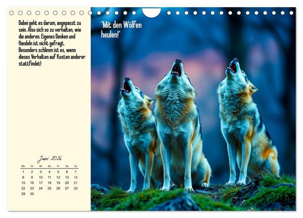 Produktbild: Illustrierte deutsche Redewendungen mit ihrer Bedeutung (Wandkalender 2026 DIN A4 quer), CALVENDO Monatskalender