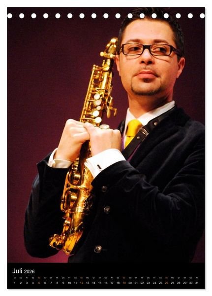 Produktbild: Jazz Saxophonisten 2026 (Tischkalender 2026 DIN A5 hoch), CALVENDO Monatskalender