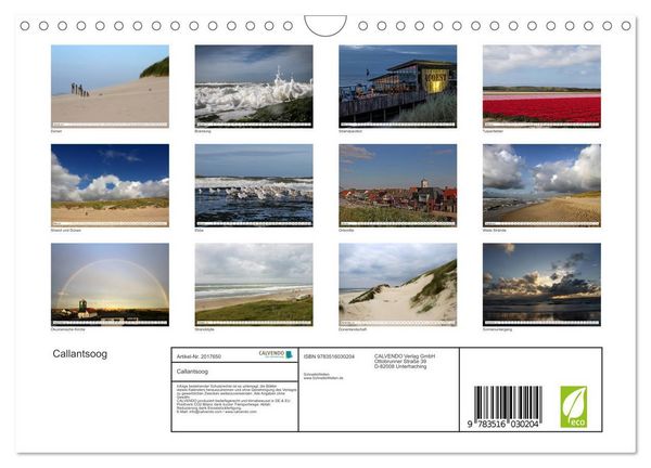 Produktbild: Callantsoog (Wandkalender 2026 DIN A4 quer), CALVENDO Monatskalender