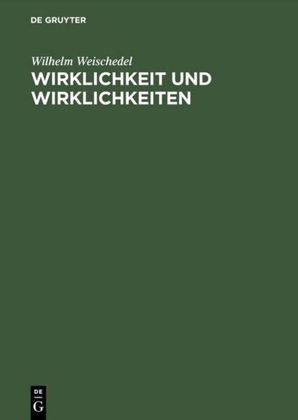 Produktbild: Wirklichkeit und Wirklichkeiten