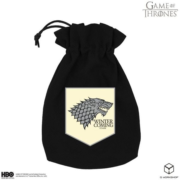 Produktbild: Pegasus QWO98192 - Game of Thrones, Stark, schwarz, W&uuml;rfelbeutel, 16,5cm
