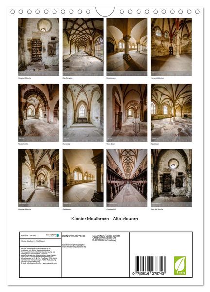 Produktbild: Kloster Maulbronn - Alte Mauern (Wandkalender 2026 DIN A4 hoch), CALVENDO Monatskalender