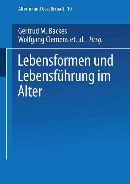Produktbild: Lebensformen und Lebensf&uuml;hrung im Alter