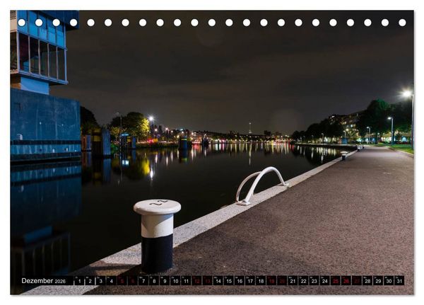 Produktbild: Rotterdam bei Nacht (Tischkalender 2026 DIN A5 quer), CALVENDO Monatskalender