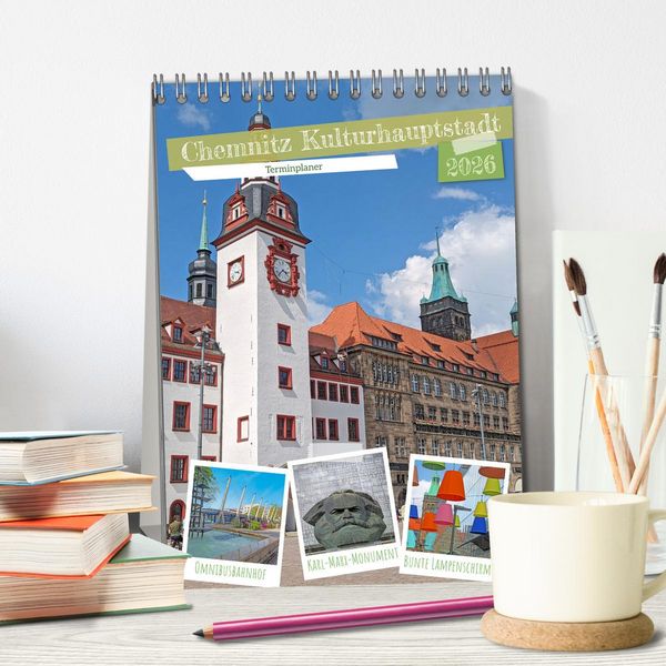 Produktbild: Chemnitz Kulturhauptstadt Terminplaner (Tischkalender 2026 DIN A5 hoch), CALVENDO Monatskalender