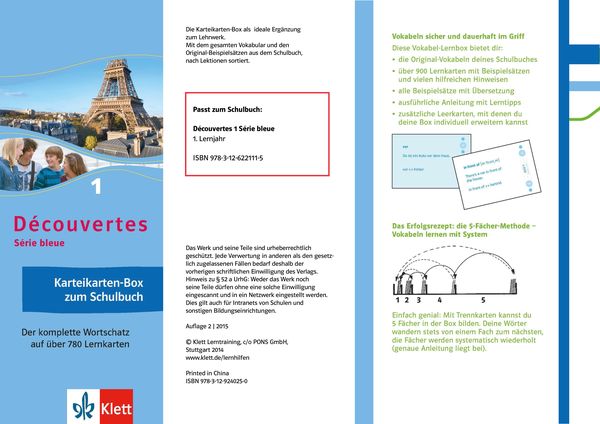 Produktbild: D&eacute;couvertes 1 S&eacute;rie bleue - Vokabel-Lernbox zum Sch&uuml;lerbuch